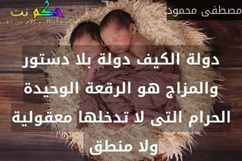دولة الكيف دولة بلا دستور والمزاج هو الرقعة الوحيدة الحرام التى لا تدخلها معقولية ولا منطق -مصطفى محمود