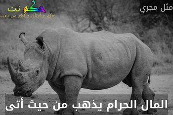المال الحرام يذهب من حيث أتى-مثل مجري