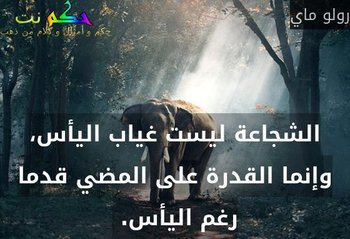 الشجاعة ليست غياب اليأس، وإنما القدرة على المضي قدما رغم اليأس. -رولو ماي