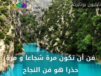 فن أن تكون مرة شجاعا و مرة حذرا هو فن النجاح-نابليون بونابرت